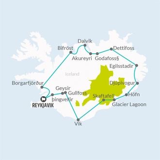 tourhub | Bamba Travel | Iceland Adventurer 6D/5N | Tour Map