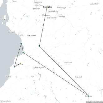 tourhub | Brightwater Holidays | Scotland: In the Footsteps of Robert Burns 685 | Tour Map