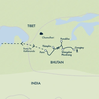 tourhub | Exodus | Festivals of Bhutan - Thimphu | Tour Map