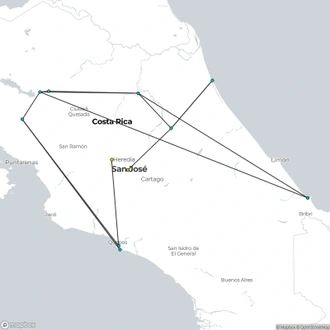 tourhub | Destiny Travel Costa Rica | 13 days program - Best Spots of Costa Rica | Tour Map