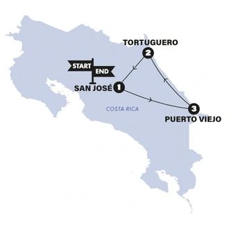 tourhub | Contiki | Costa Rica National Parks | Tour Map