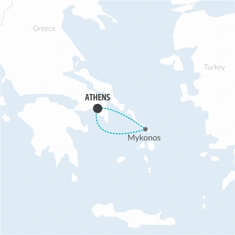 tourhub | Bamba Travel | Athens & Mykonos Adventure 7D/6N | Tour Map