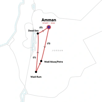 tourhub | G Adventures | GX Jordan | Tour Map