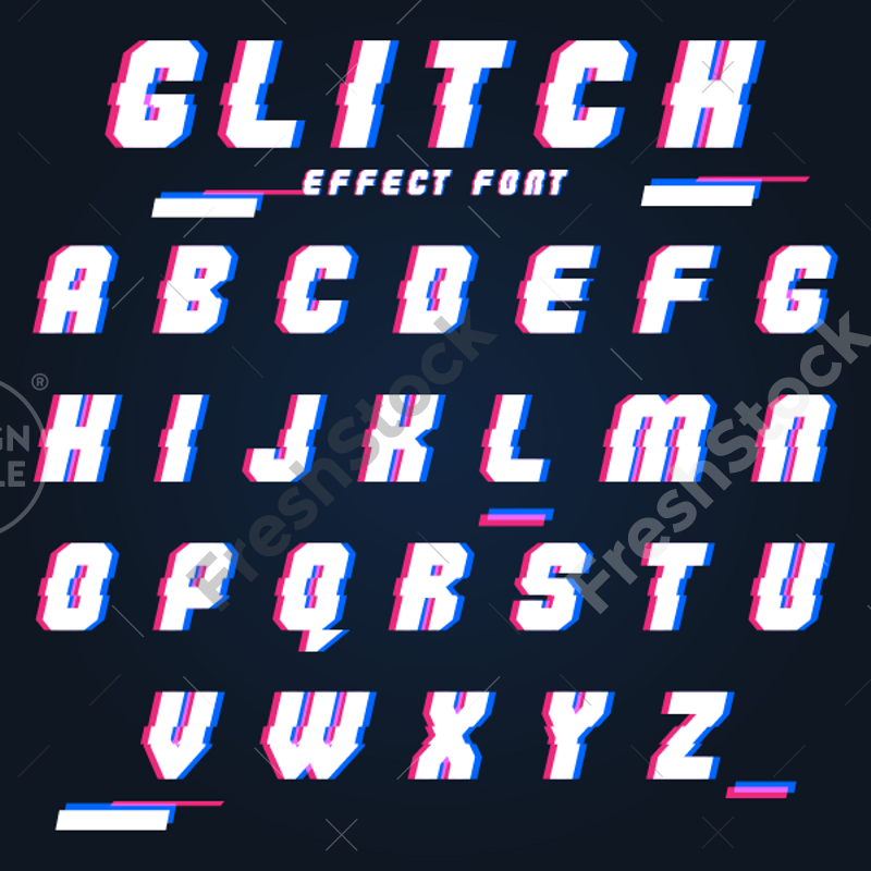  Techno  Glitch Font  Alphabet FreshStock