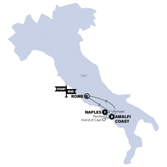 tourhub | Contiki | Italian Escape | Summer | 2025 | Tour Map