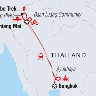 tourhub | Intrepid Travel | Thailand: Hike, Bike & Kayak  | Tour Map