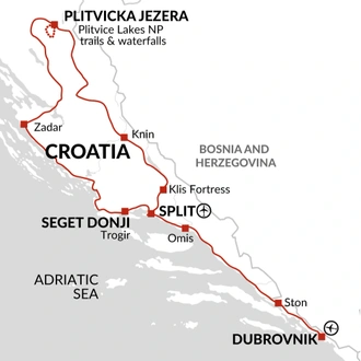 tourhub | Explore! | Highlights of Croatia | Tour Map
