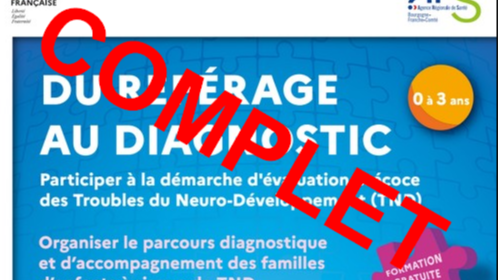 Représentation de la formation : Du 04 au 08.12.2023 /Participer à la démarche d'évaluation précoce des troubles du neuro-développement (TND) _ Besançon 