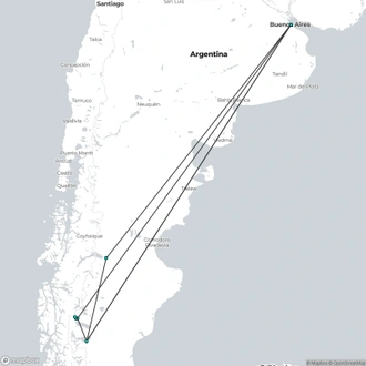 tourhub | Unu Raymi Tour Operator & Lodges | Argentinian Adventure 2: Buenos Aires & Patagonia – 9 Days | Tour Map