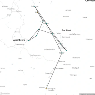 tourhub | Riviera Travel | Grand Cruise of the Moselle, Rhine, Luxembourg & Switzerland | Tour Map