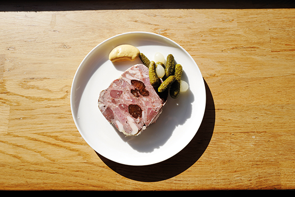 Pigeon and prune terrine