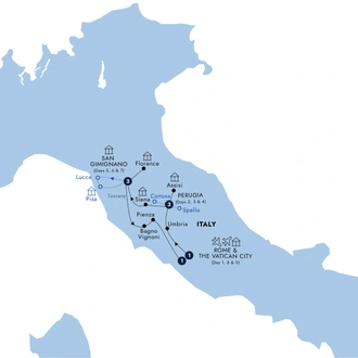 tourhub | Insight Vacations | Country Roads of Umbria & Tuscany - Small Group | Tour Map