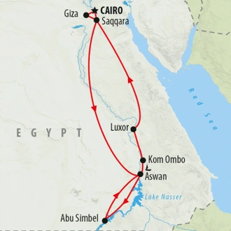 tourhub | On The Go Tours | Abu Simbel Sun Festival Feb 2025 - 10 days | Tour Map