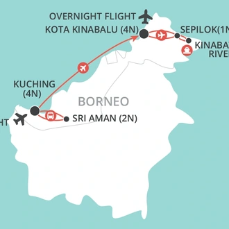tourhub | Wendy Wu | Best of Borneo | Tour Map