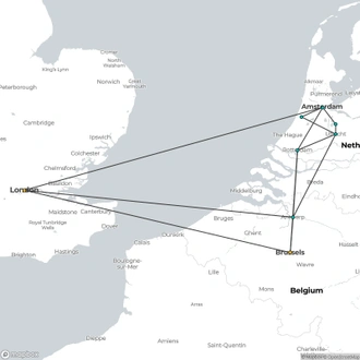 tourhub | Brightwater Holidays | Dutch Bulbfields in Spring 759 | Tour Map