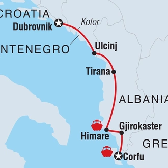 tourhub | Intrepid Travel | Essential Southern Balkans | Tour Map