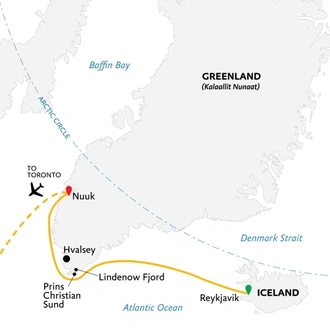 tourhub | Quark Expeditions | Wild Fjords of South Greenland: Land of the Vikings | Tour Map