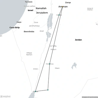 tourhub | Today Voyages | Classic Jordan Roadtrip | Tour Map