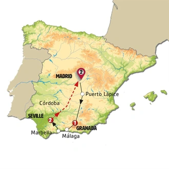tourhub | Europamundo | Madrid and Andalusia | Tour Map