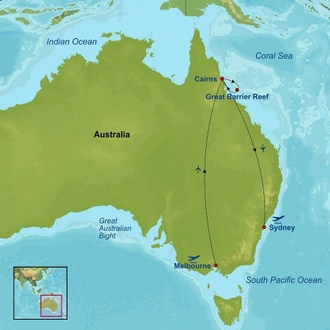 tourhub | Indus Travels | Best of Australia | Tour Map