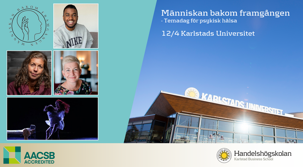 Kollage med bilder på tre personer och Karlstads universitet 