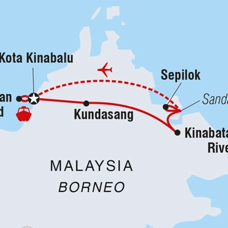 tourhub | Intrepid Travel | Classic Borneo | Tour Map