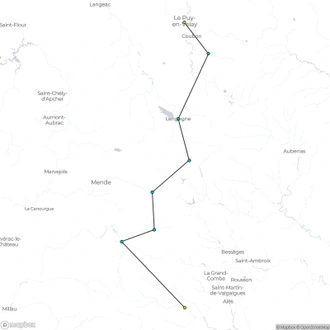 tourhub | Walkers' Britain | Stevenson's Trail: The Cevennes - 11 Days | Tour Map