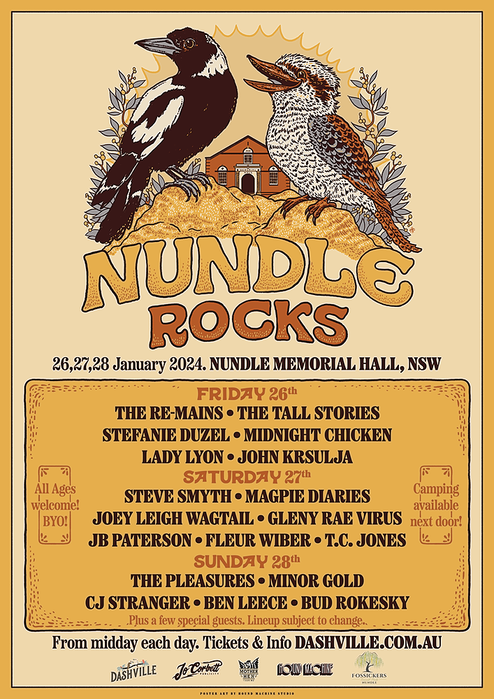 Nundle Rocks line up poster