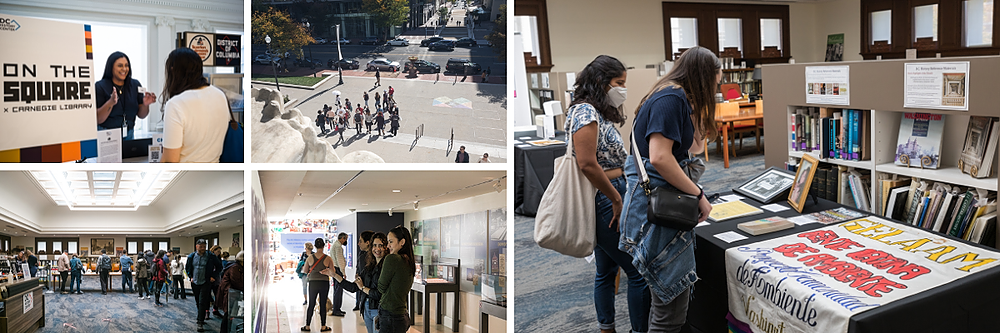 images from previous on the square events showing people at the DC History Center