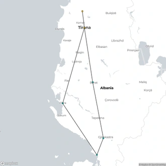 tourhub | Travel Editions | Discovering Albania Tour - The Land of the Double Headed Eagle | Tour Map