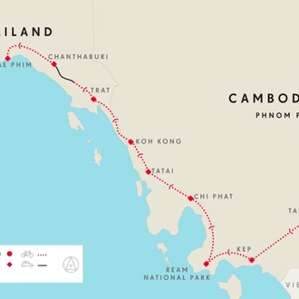 tourhub | SpiceRoads Cycling | Wilds of Cambodia | Tour Map