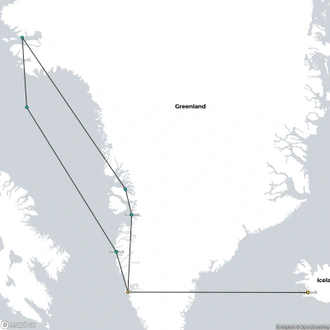 tourhub | HX Hurtigruten Expeditions | Grand Greenland – Mythical Lands of the North (Flight Included) | Tour Map