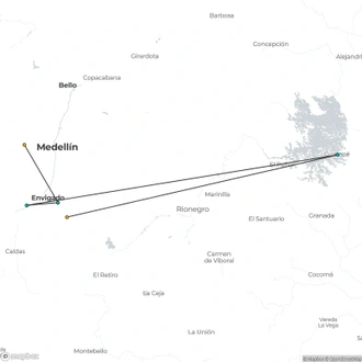 tourhub | Medellin City Services | 2-Day: Pablo Escobar, Comuna 13, Guatape Including Boat Ride and La Manuela | Tour Map