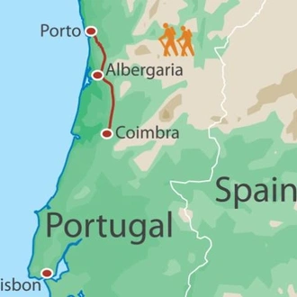 tourhub | UTracks | The Portuguese Camino - Coimbra to Porto | Tour Map