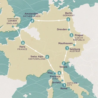 tourhub | Topdeck | Get Social: Central Europe Highlights (Winter) 2025-26 | Tour Map