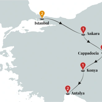 tourhub | Ciconia Exclusive Journeys | Impressive Turkey Luxury Tour | Tour Map