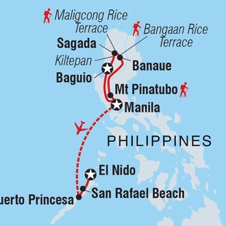 tourhub | Intrepid Travel | The Philippines: Mountains & Islands | Tour Map