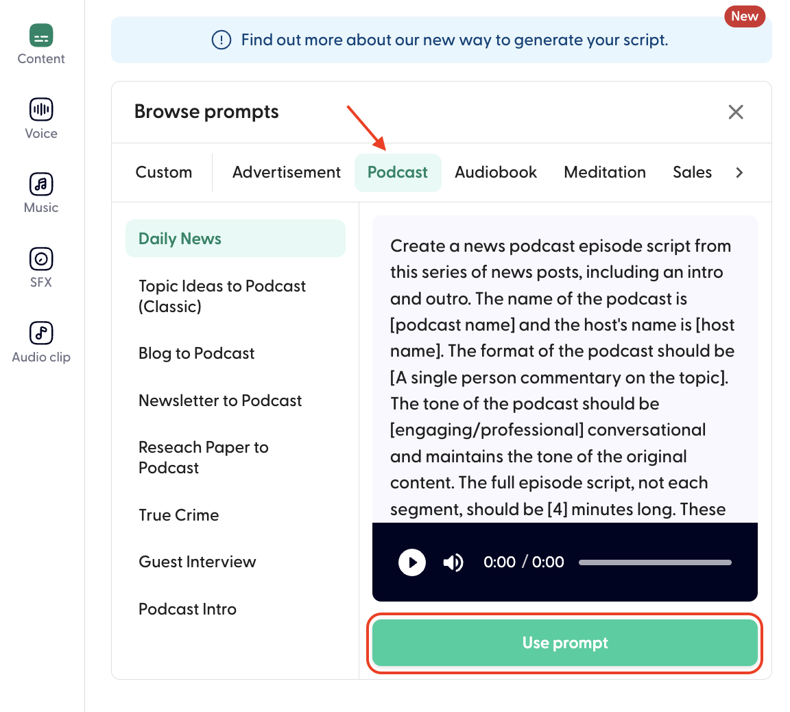 How do I create a two-people conversational podcast?