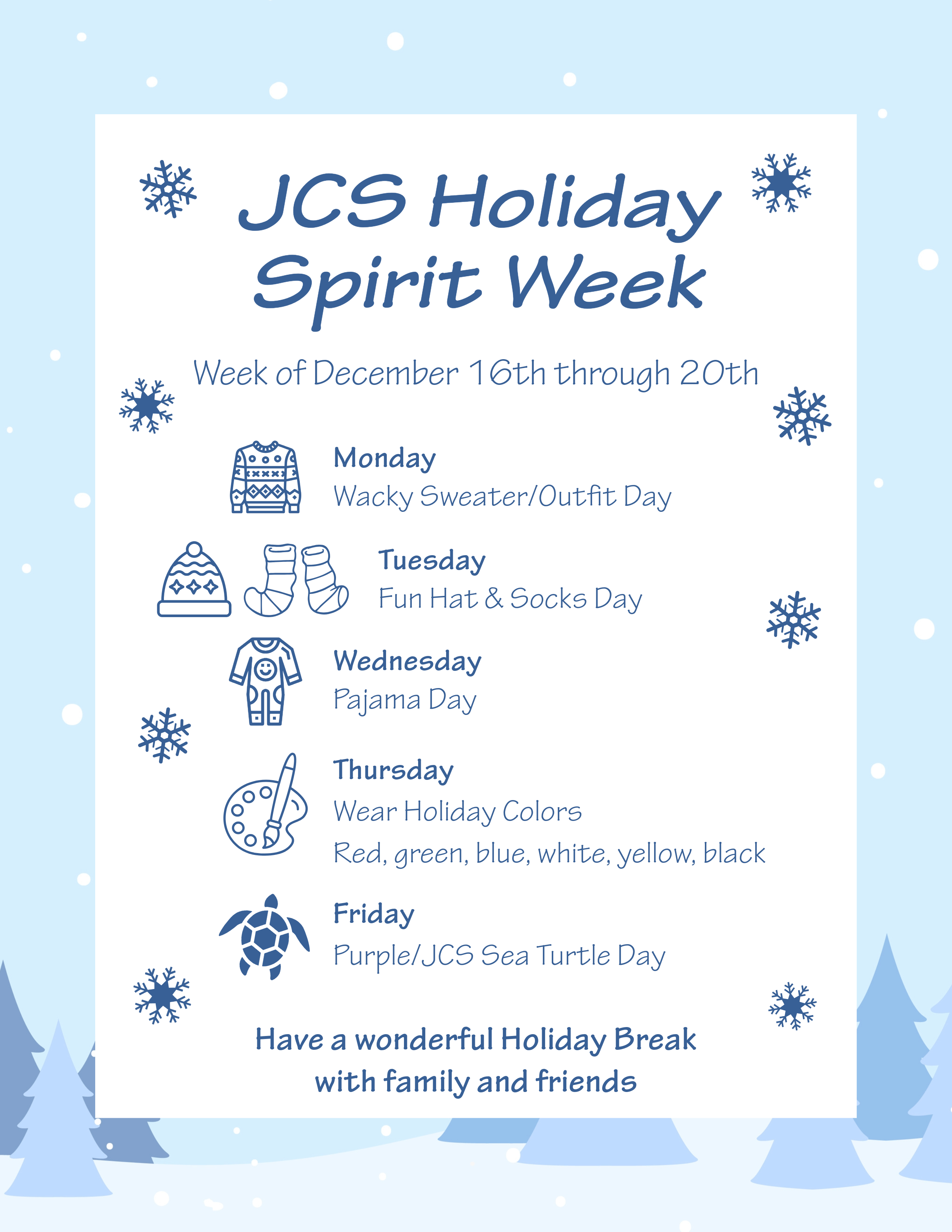 JCS Holiday Spirit Week