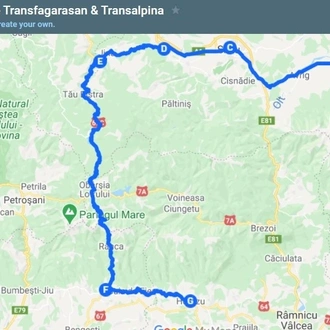 tourhub | Bike In Time | The Epic Road Climbs of Romania - Transalpina and Transfagarasan | Tour Map