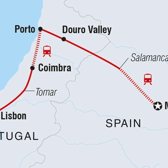 tourhub | Intrepid Travel | Classic Madrid to Lisbon | Tour Map