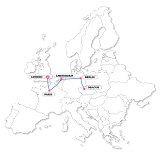 tourhub | TruTravels | Europe By Rail - London to Prague - 10 Day Trip | Tour Map