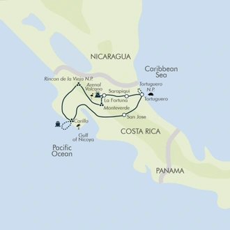 tourhub | Exodus | Costa Rica Adventure | Tour Map