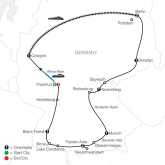tourhub | Globus | German Highlights | Tour Map