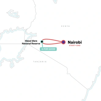 tourhub | G Adventures | Masai Mara Camping Safari | Tour Map