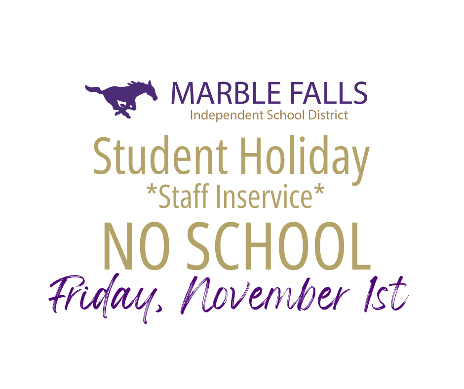 There will be no school (staff inservice) on Friday, November 1st. 

Have a safe weekend. See you Monday, November 4th!
------------------------------------

No habrá clases (personal en servicio) el viernes 1 de noviembre. 

Que tengas un fin de semana seguro. ¡Nos vemos el lunes 4 de noviembre!