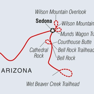 tourhub | Intrepid Travel | Hiking Sedona's Red Rock Country | Tour Map