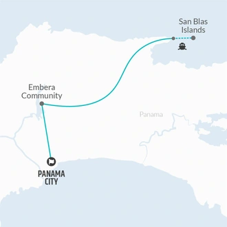 tourhub | Bamba Travel | Panama & San Blas Local Encounters 8D/7N | Tour Map