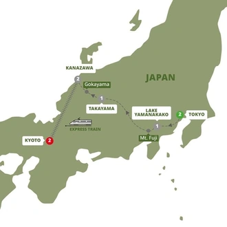 tourhub | Trafalgar | Splendours of Japan | Tour Map