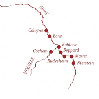 tourhub | A-ROSA River Cruises | Rhine Culinary Highlights | Tour Map